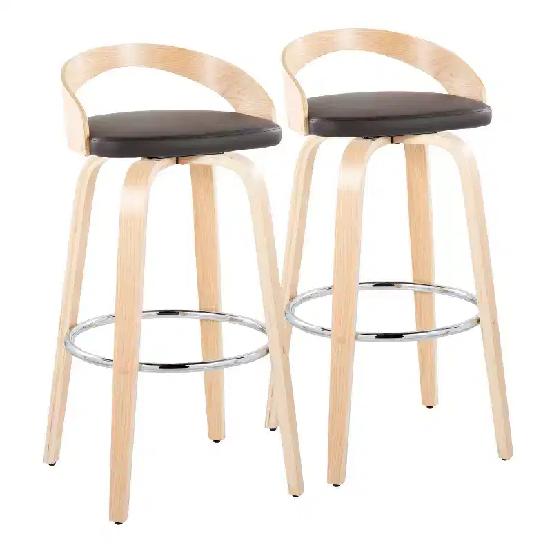 LumiSource Set of 2 30 Grotto Swivel Barstools