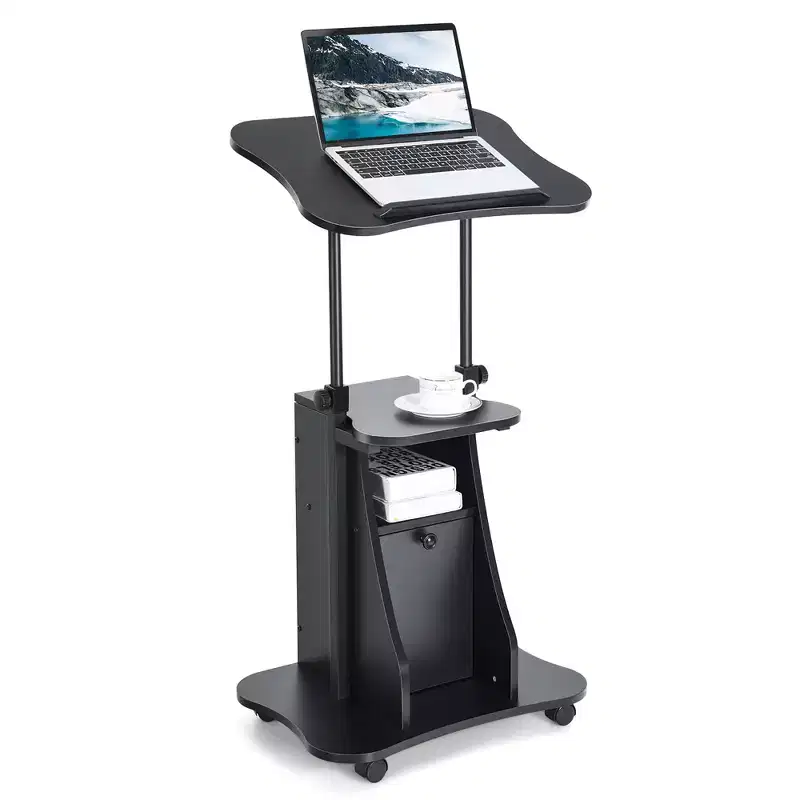 Mobile Podium Stand with Adjustable Height 27-45