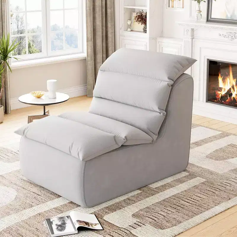 Ergonomic Bean Bag Lounge Chair, Polyester & Sponge, Non-Slip Base, 39.4