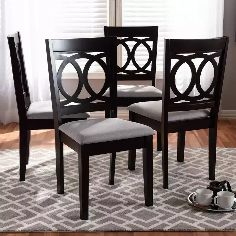 Finished Wood Dining Chair Gray