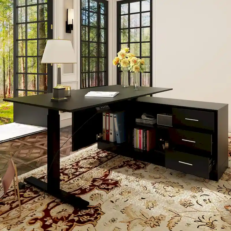 Height-Adjustable Workspace: Versatile Desk for Home Office and More
