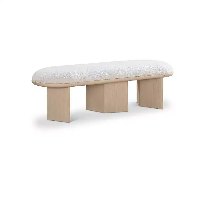 Meridian Furniture,Wilshire Boucle Fabric Bench