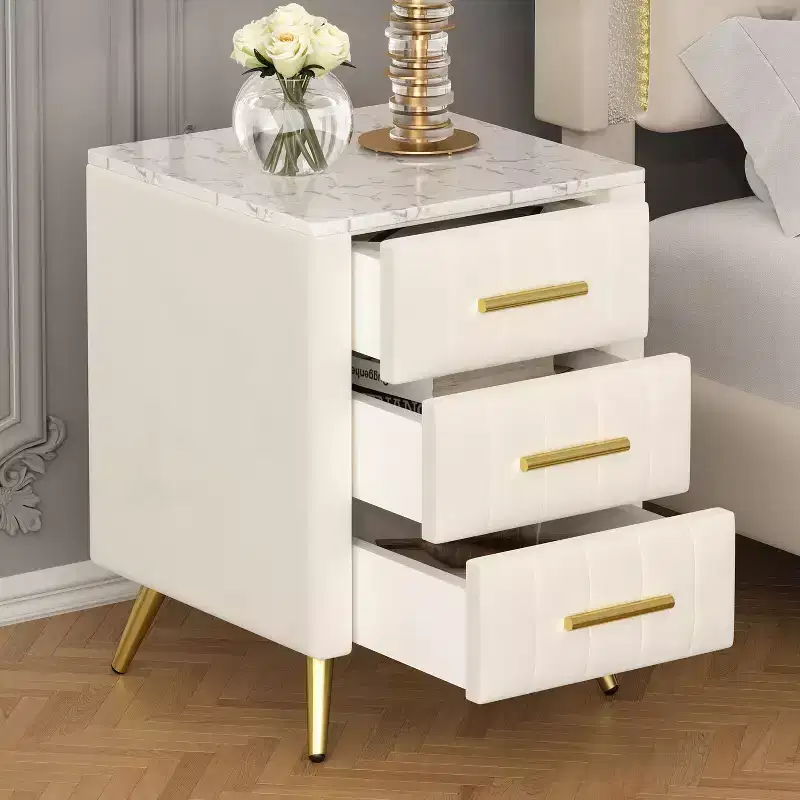 Modern Nightstand 3-Drawer Door Cabinet