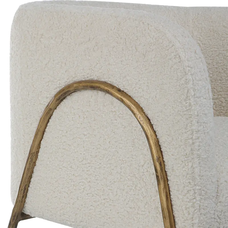 Uttermost Jacobsen Off White Shearling Accent Chair - 27W x 28.5H x 27D