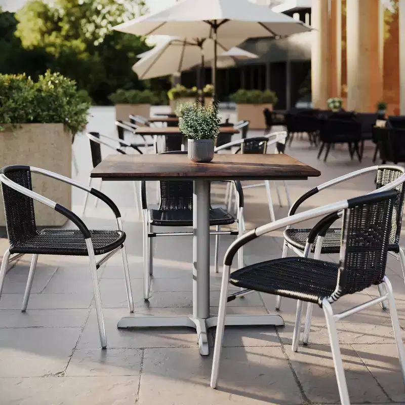 Flash Furniture Acadia Tabletop with TopGuard HPL Technology and Table Height X-Base