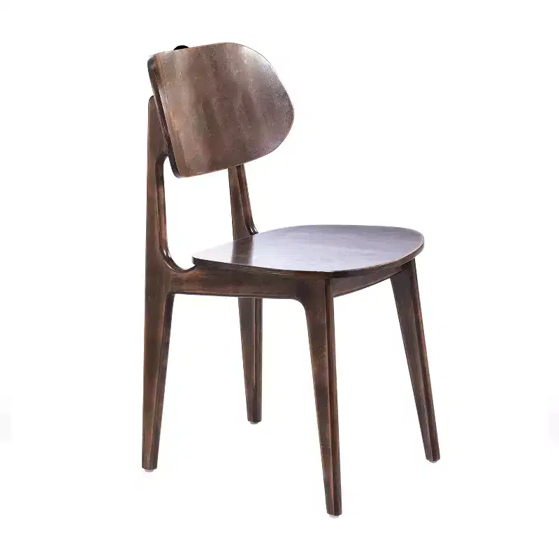 Flash Furniture Verona Commercial Grade Solid Wood Dining Chair with Curved Oval Backrest