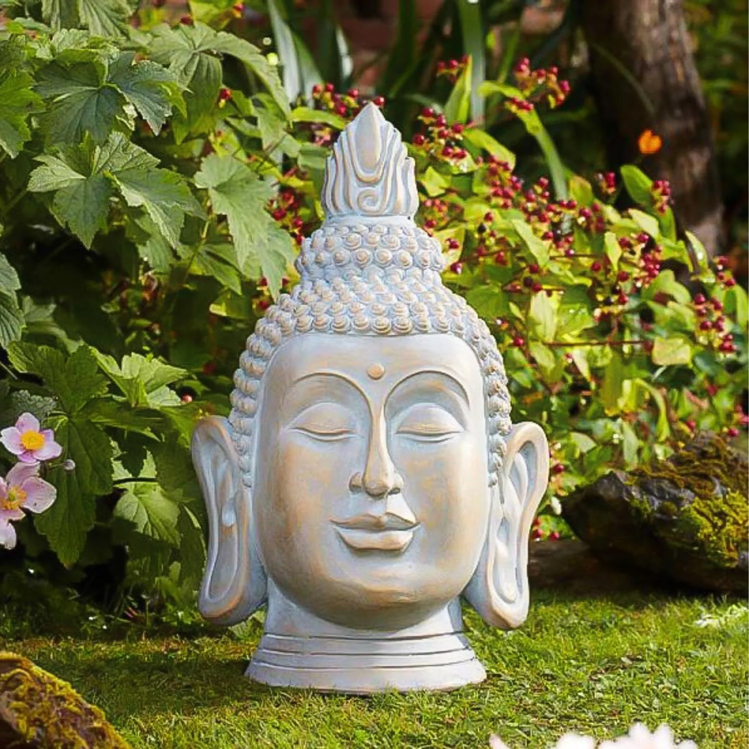 Buddha Garden Statue 50cm Resin Buddha Head Ornament