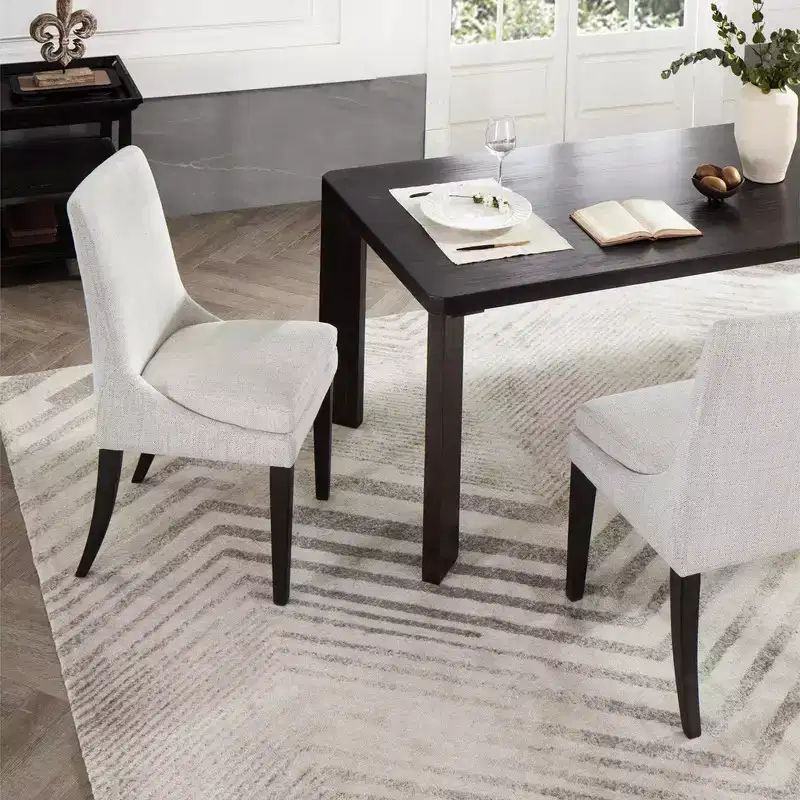 Spruce&Spring Upholstered Dining Chair with Double-layed Seat Cushion and Wood Legs