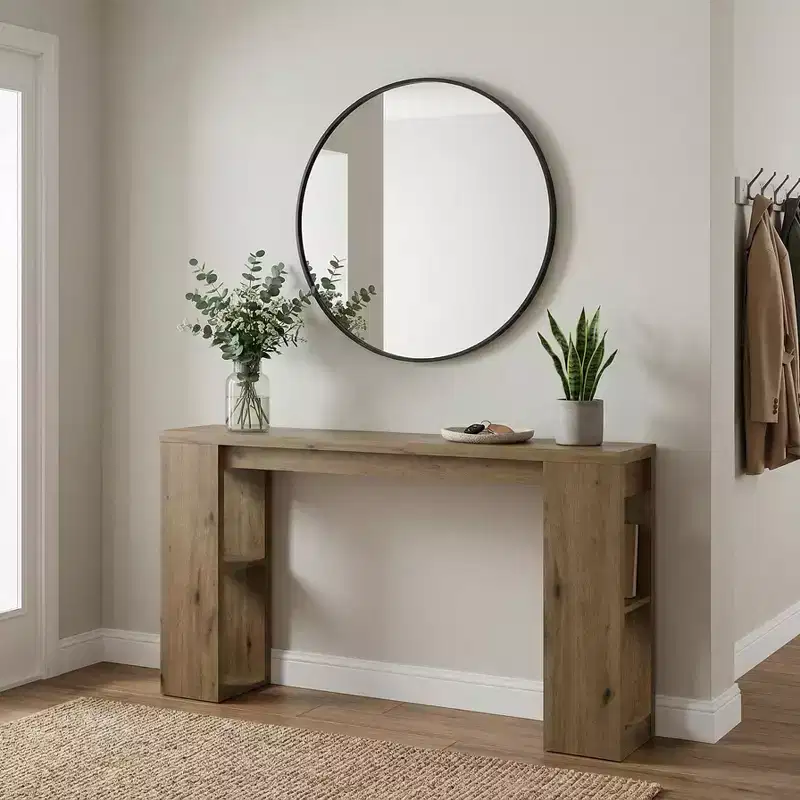 Console Table with Storage Shelves – Narrow Entryway Sofa Table for Hallway & Living Room