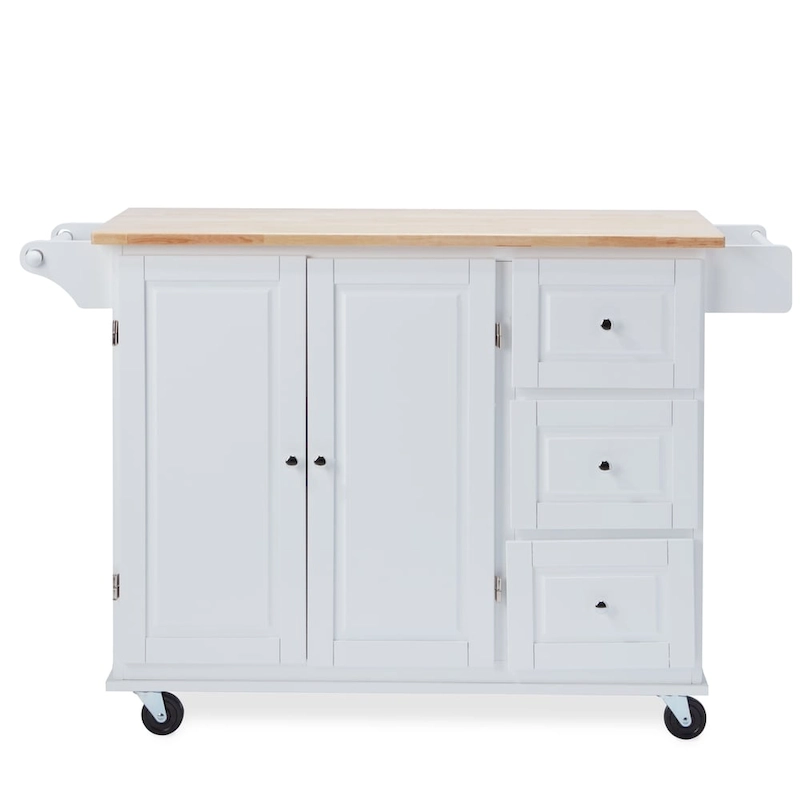 Simple Living 3-drawer Drop Leaf Kitchen Cart