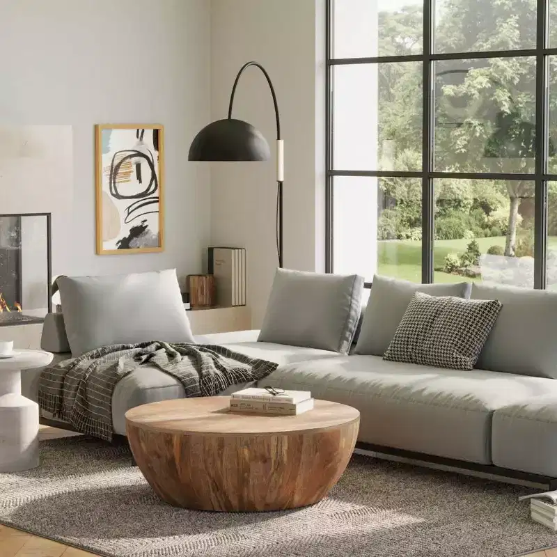 Keystone Drum Coffee Table Natural - WyndenHall