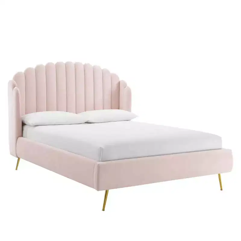 Performance Velvet Wingback Platform Bed - Modway