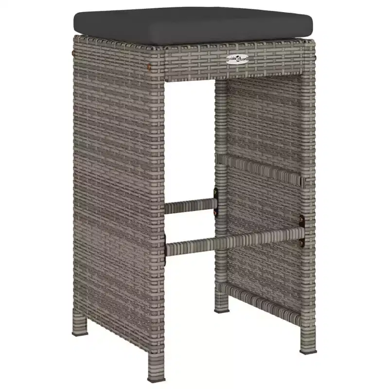 vidaXL Garden Bar Stool Set of 6 PE rattan Standard