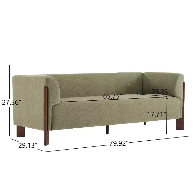 Christopher Knight Home Patcharee Modern 80 3-Seater Wooden Upholstered Sofa