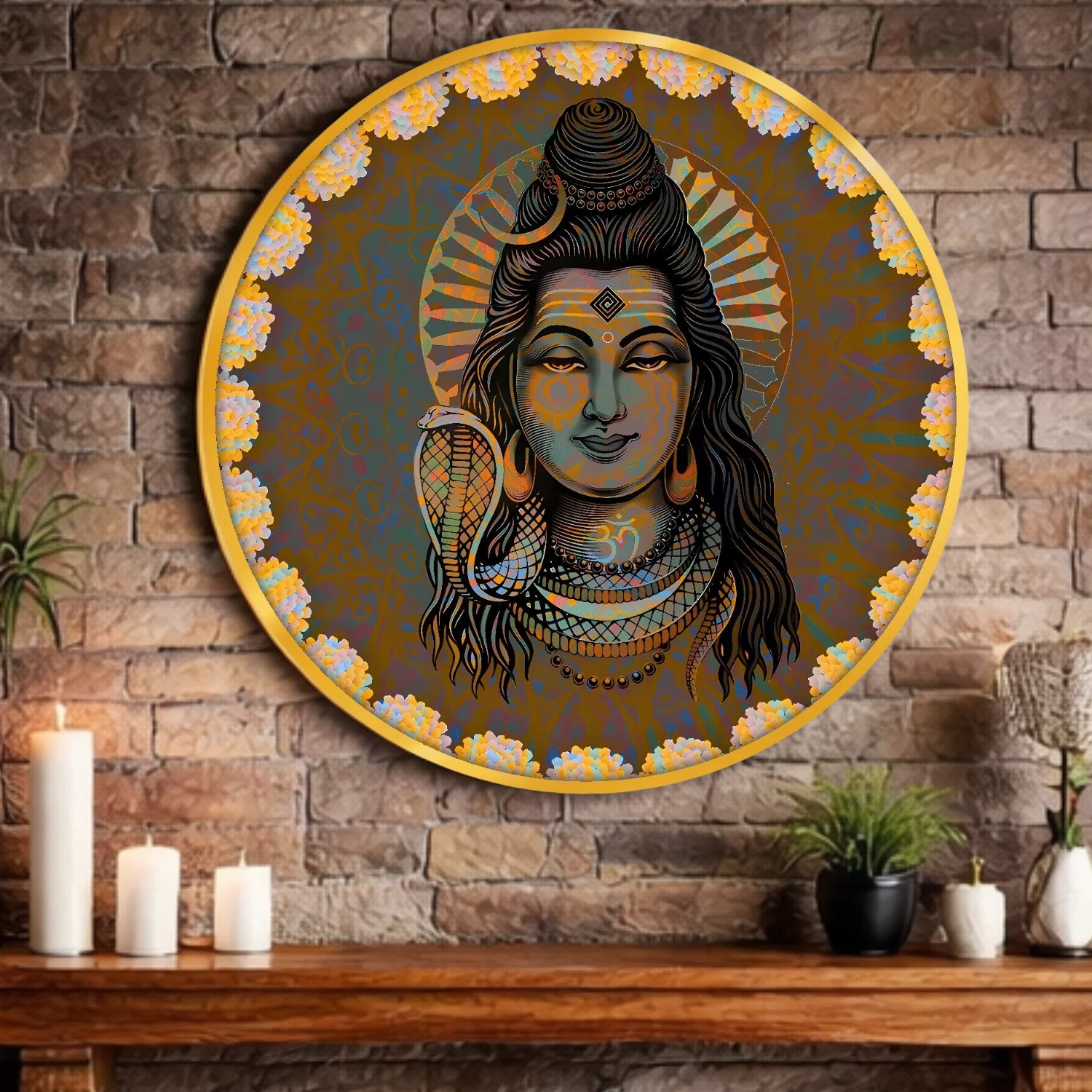 Beautiful Lord Shiv Ji Wall Painting For Home Decor,Shiv Ji HD Printed Wall Art For Wedding Gift,Wall Art for Office Living Room, Bedroom & Temple (12 Inches)