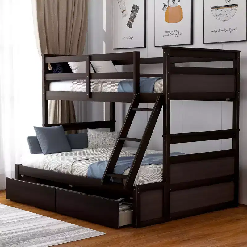 Whisen Twin over Full Bunk Bed with 2-Storage Drawers