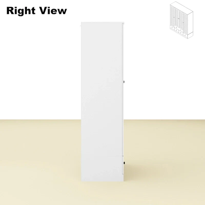 Wardrobe Armoire Closet 59W Large Freestanding Wardrobe Cabinet White