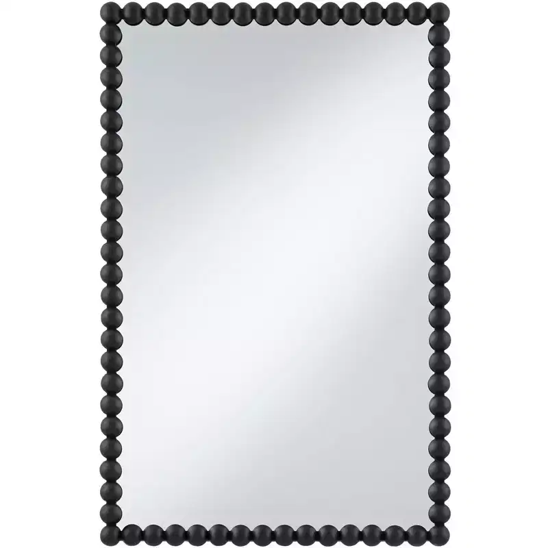 Harmer Black Iron Beaded 22 1/4 x 34 1/2 Wall Mirror