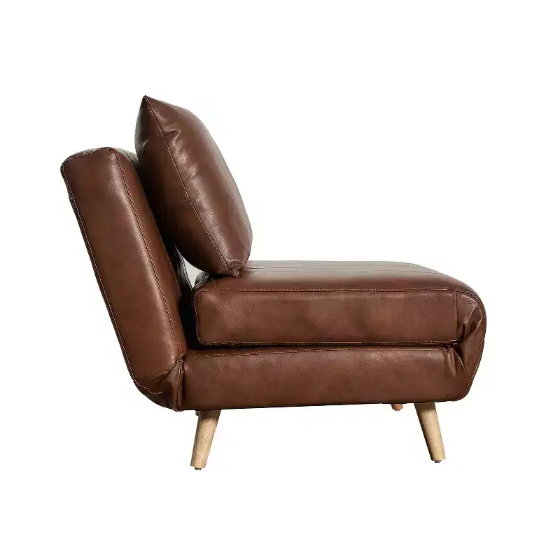 Merrick Lane Convertible Tri-Fold Sleeper Chair with Channel Stitching and Pillow