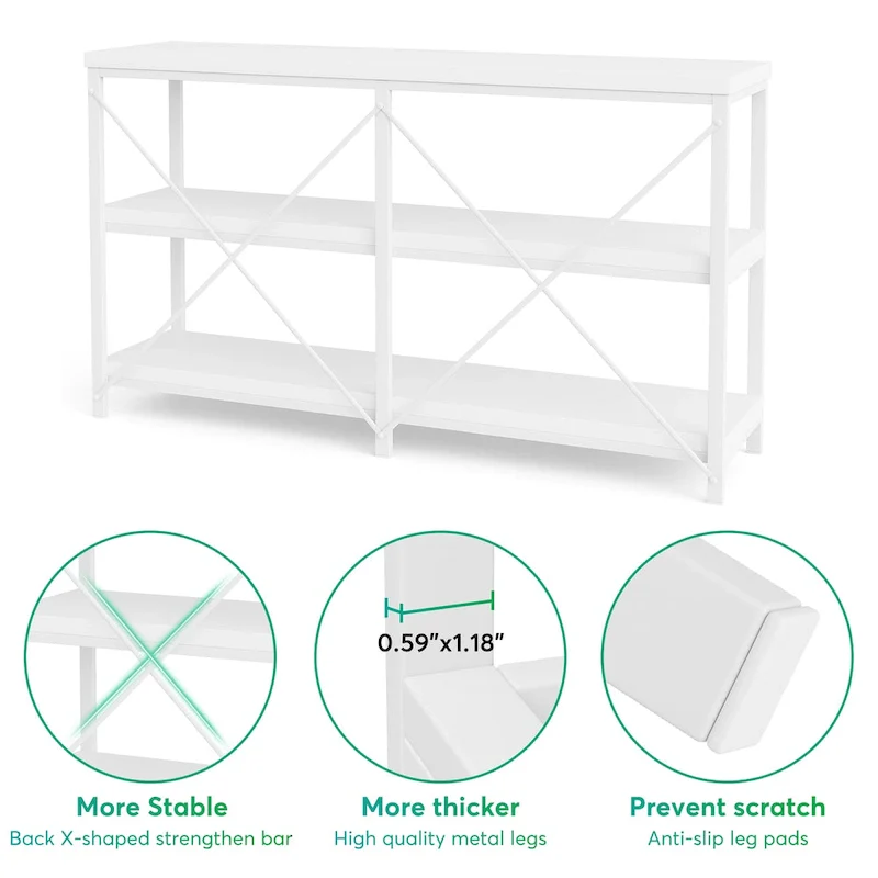 Sofa Console Table, 3 Tiers TV Console Stand, Entryway Table