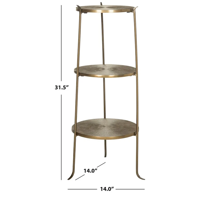 Brass Side Table with Sunburst Detail – 14