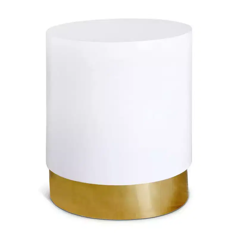 Meridian Furniture Deco White/Gold End Table