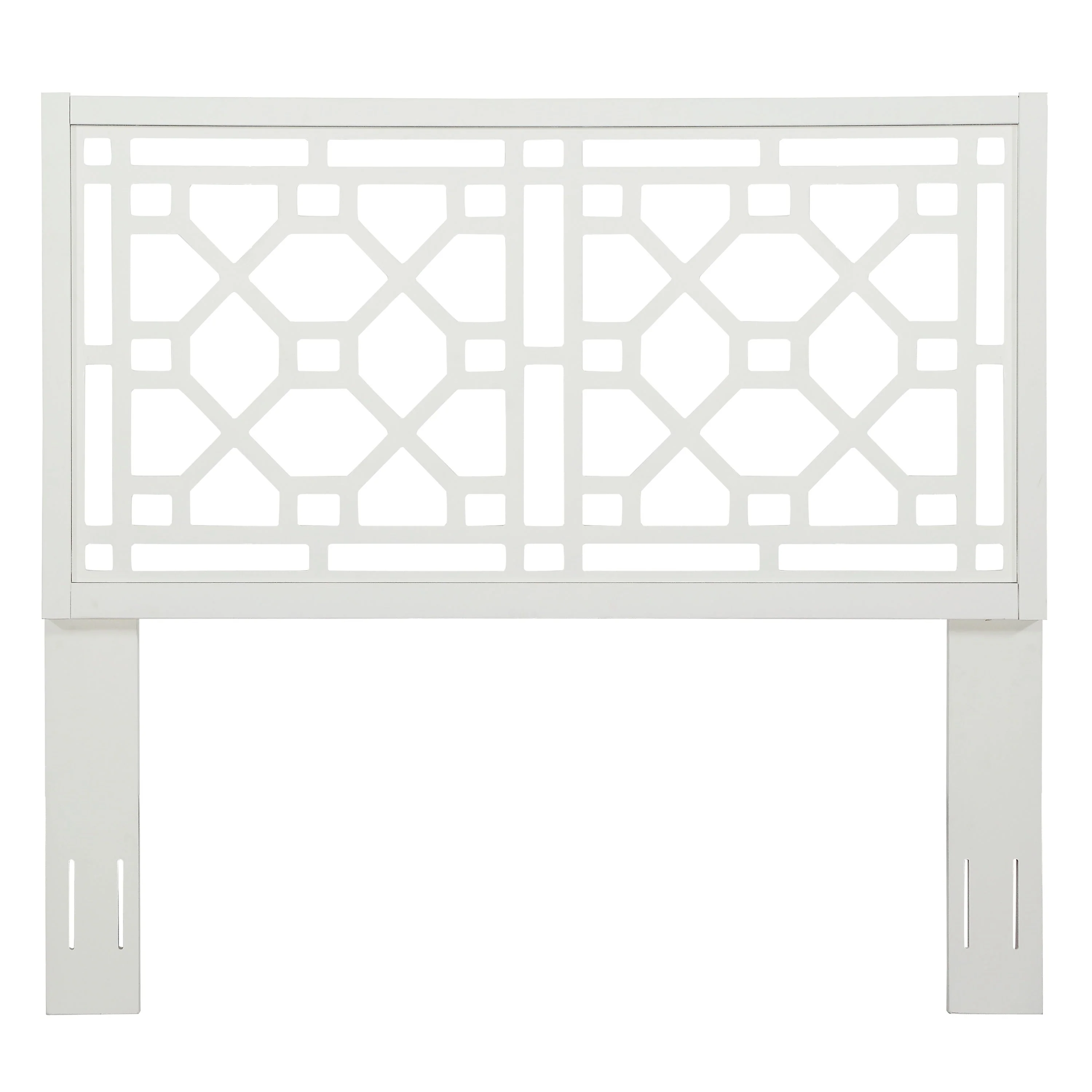 Chippendale Adjustable Poplar Wood White Bed Headboard