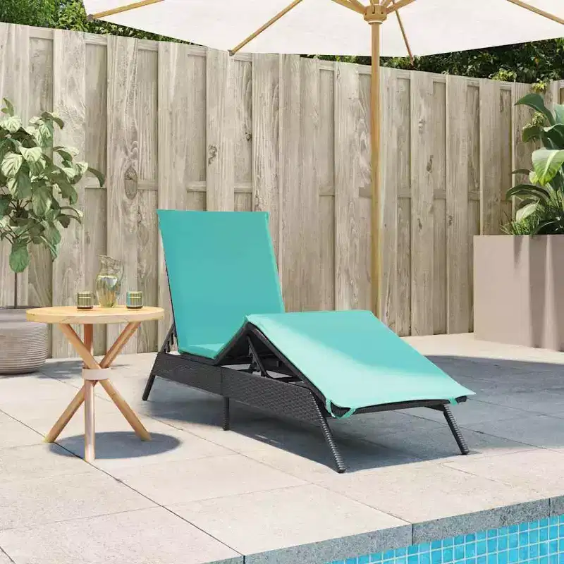 vidaXL Patio Sun Lounger PE rattan Extra Long Adjustable Footrests