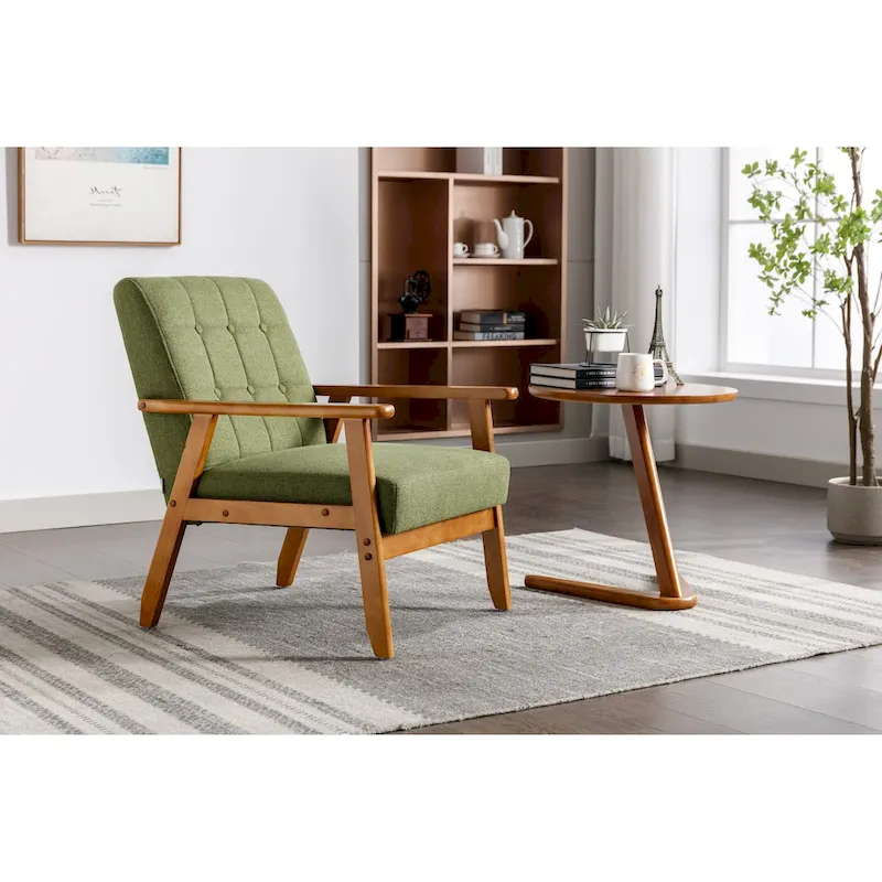 Upholstered Accent Arm Chair with Wood Frame