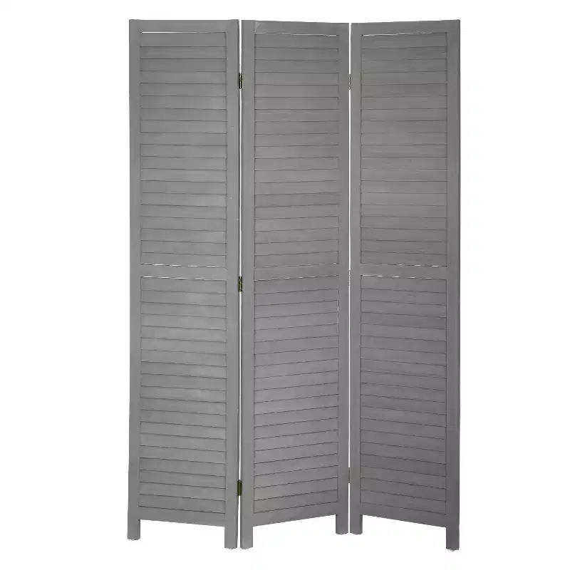 3/4/6 Panel 5.75ft Wooden Room Divider Tall Privacy Wall Divider Screen Divider with Adjustable Louvers Versatile and Stylish Privacy Screen