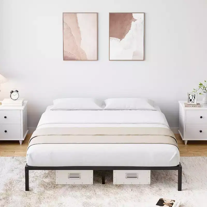 Metal Bed Frame,Heavy Duty Steel Slats Support Platform Bed with Under Bed Storage for Bedroom Apartment-No Box Spring Needed,Noise Free,Easy Assembly