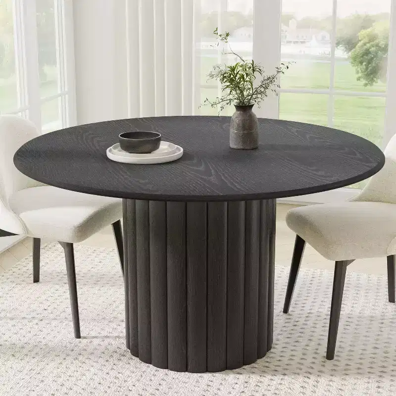 Dovelina Mid-Century Round Dining Table Kitchen Table with Designer Table Base
