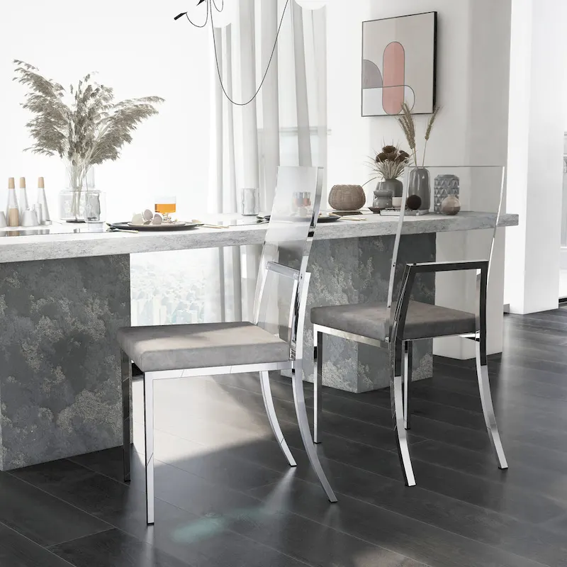 Copper Grove Brusartsi Modern Clear Acrylic Dining Chairs (Set of 2)