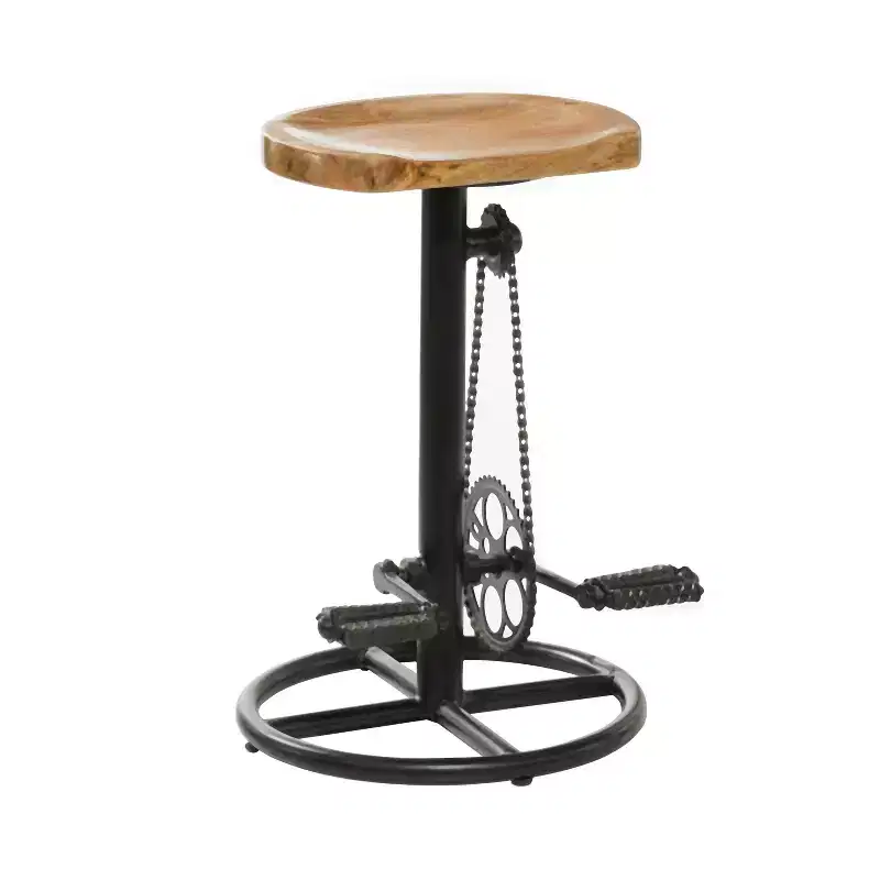 Olivia & May Industrial Metal Counter Height Barstool Brown: Round, Backless, Iron Frame, Fixed Height