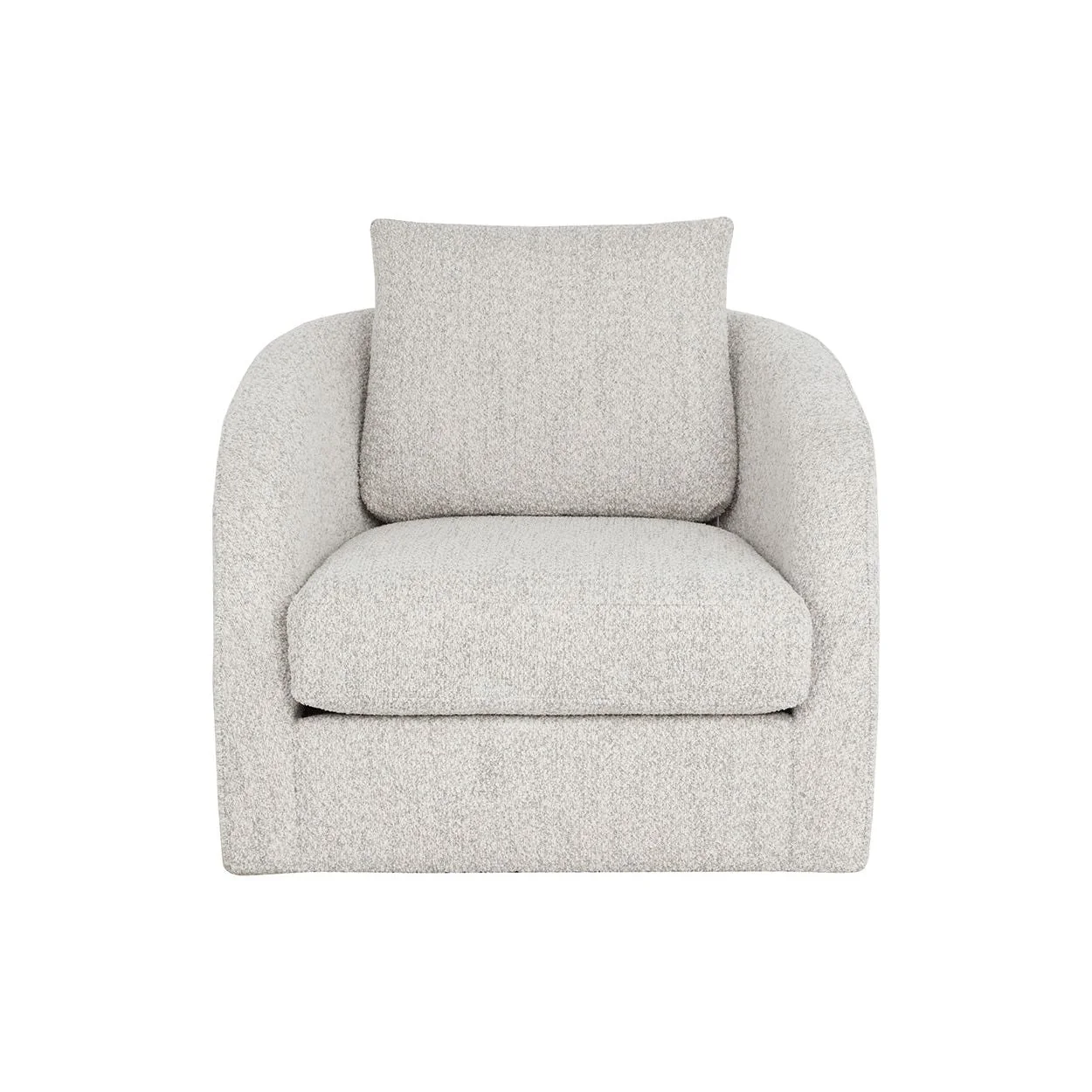 Modern Fabric Swivel Lounge Chair with Sculpted Curved Form for Living Room
