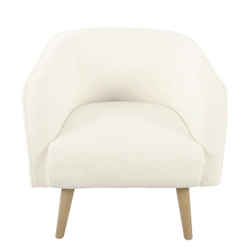 HomePop Sherpa Accent Chair with Wood Legs - Cream
