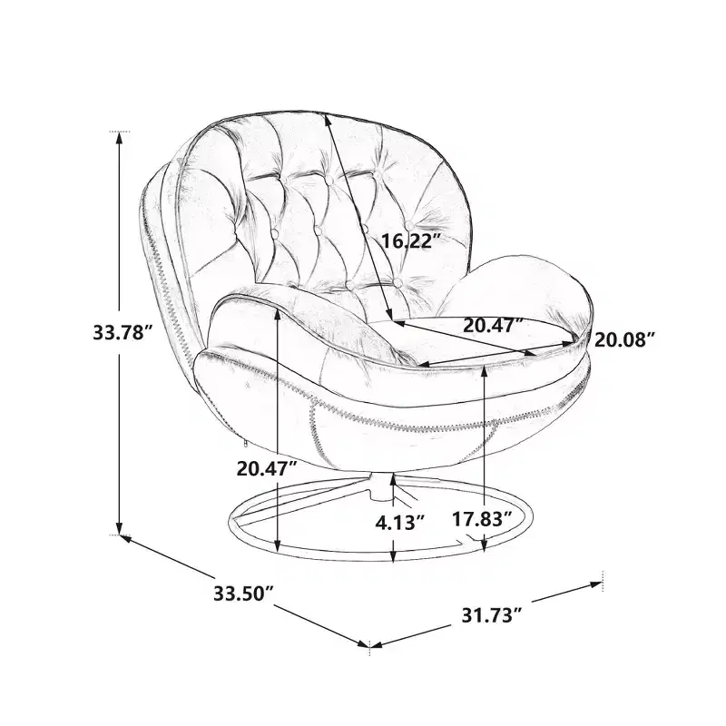 Modern Accent Chairs for Bedroom with Ottoman, Accent Leisure Chair with Cushioned Seat