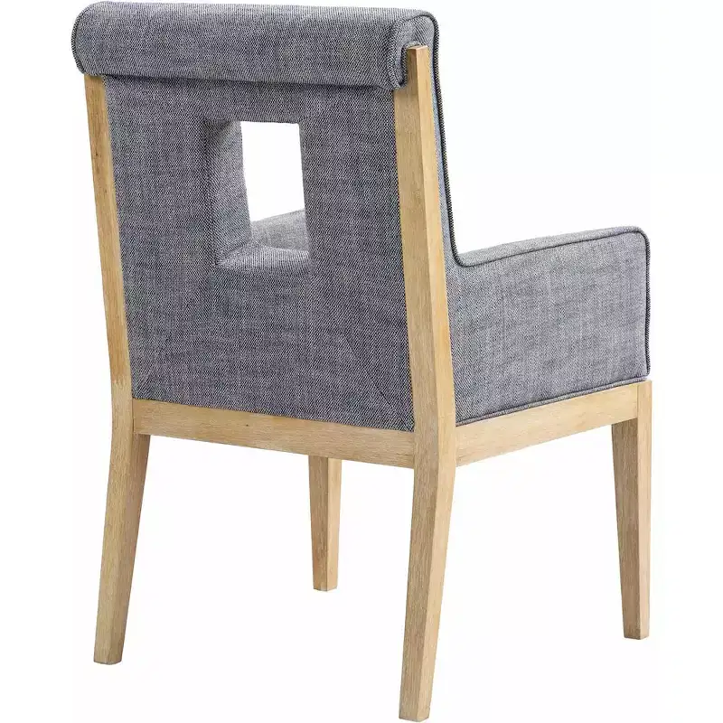 Meridian Furniture,Gwendolyn Linen Textured Fabric Dining Arm Chair