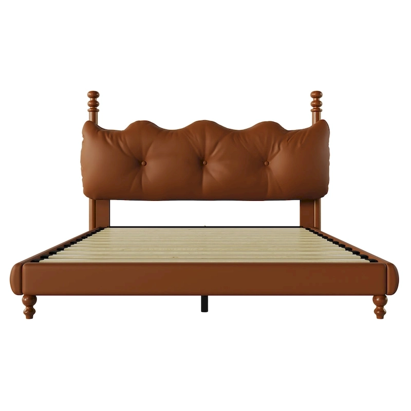 Calka Luxury Upholstered PU Leather Bed by Christopher Knight Home