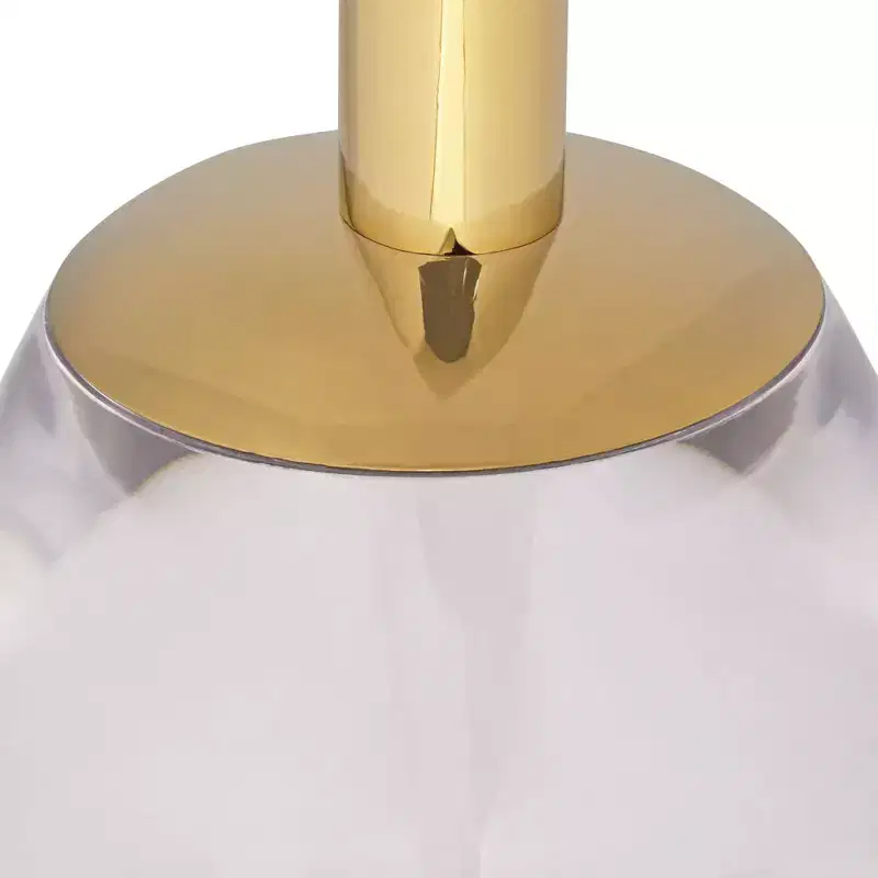 55 Downing Street Hanna 24 3/4 Luxe Gold Side Table with Acrylic Top and Glass Base