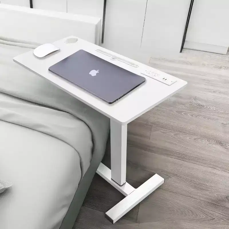 Home Imports Emporium Adjustable Bed Desk with Wheels  Heavy-Duty Rolling Laptop Table with USB & Type-C Charging, Cup Holder