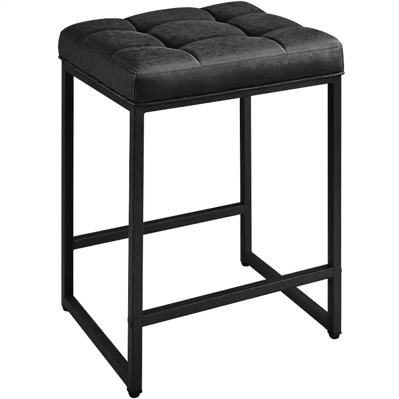 Yaheetech 24 H Backless Upholstered Bar Stools Set of 2 for Kitchen Counter