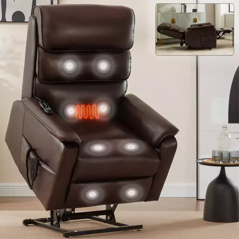 Dual Motor Infinite Position Power Lift Recliner Chair with Heat, Massage & Heavy Duty Mechanism
