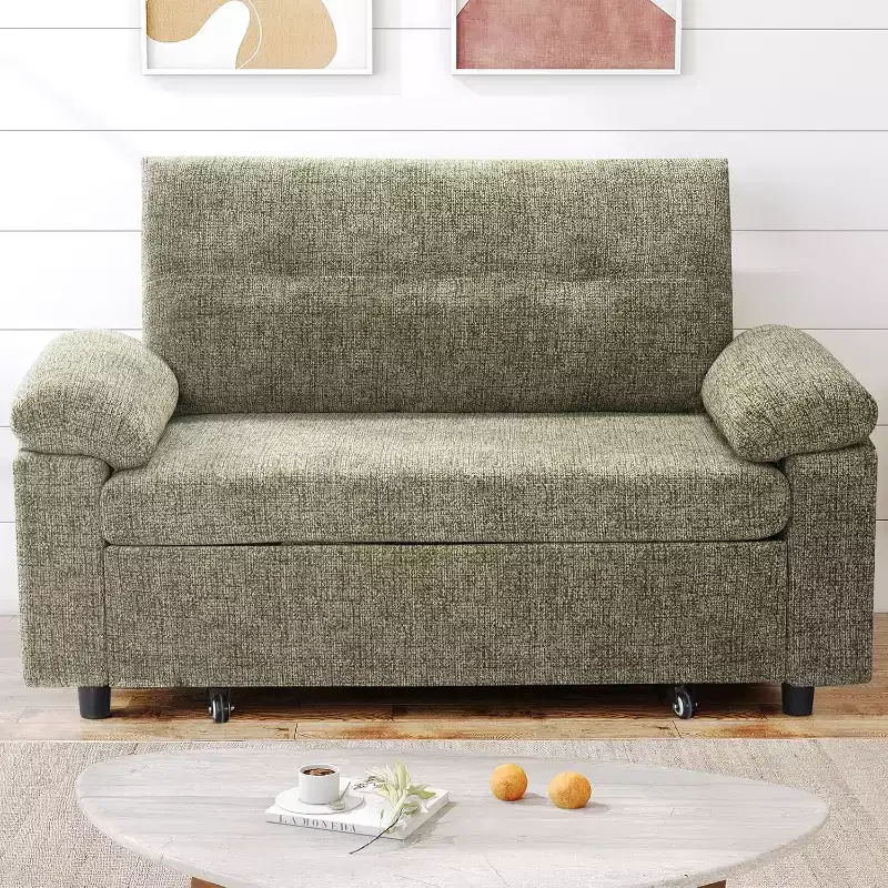 Dyonery 3-in-1 Convertible Sofa Bed, Pull Out Sleeper Sofa with USB Charging Station & Adjustable Backrest