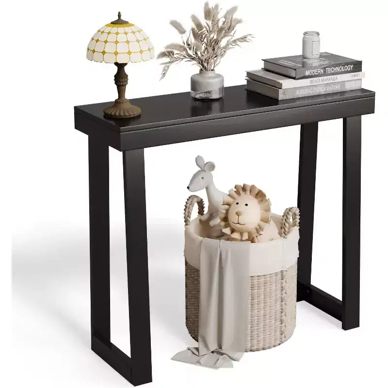VINGLI 42.9 Console Table, Solid Wood Entryway Table, Narrow Sofa Table for Living Room, Entrance, Natural Wood