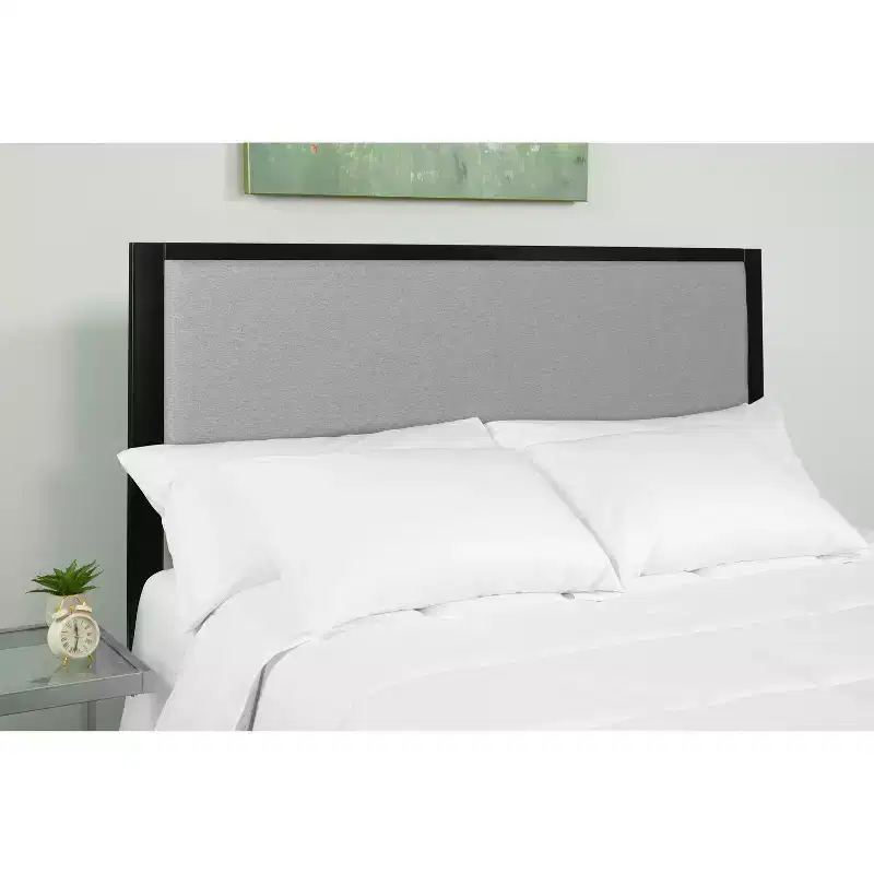 Emma and Oliver Metal Headboard - Fabric Upholstery Fits Standard Bed Frames