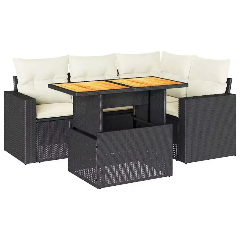 vidaXL Modular Outdoor Sofa Set with Storage, Cushions in Different Colors