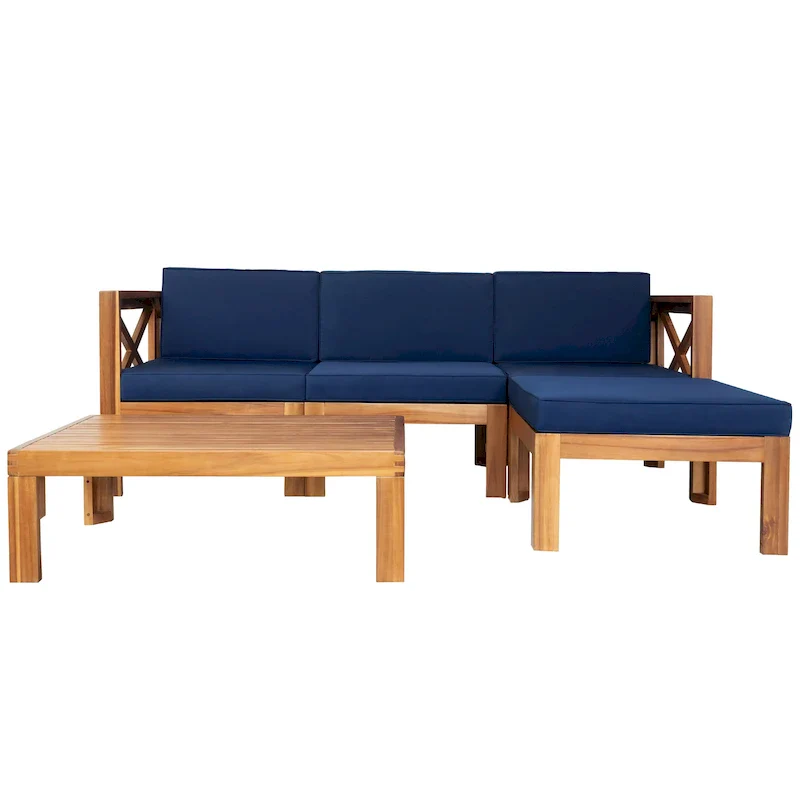 5-Piece Outdoor Sectional Sofa Set with Cushions