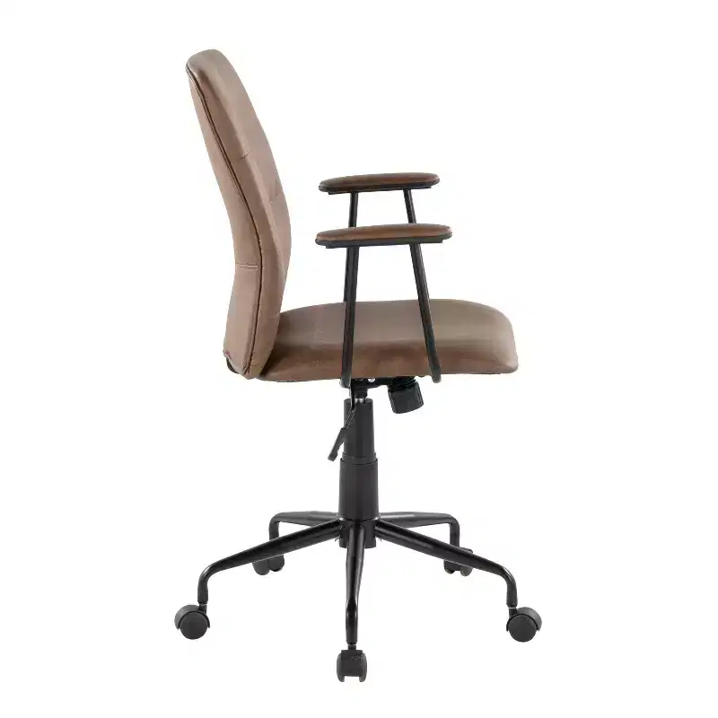 LumiSource Fredrick Office Chair Black Metal/Espresso PU