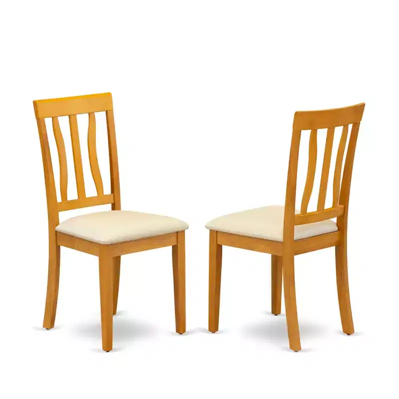 HomeStock Belmont 2 Kitchen Dining Chair, 18L x 18W x 38H, Solid Wood Seat, Oak